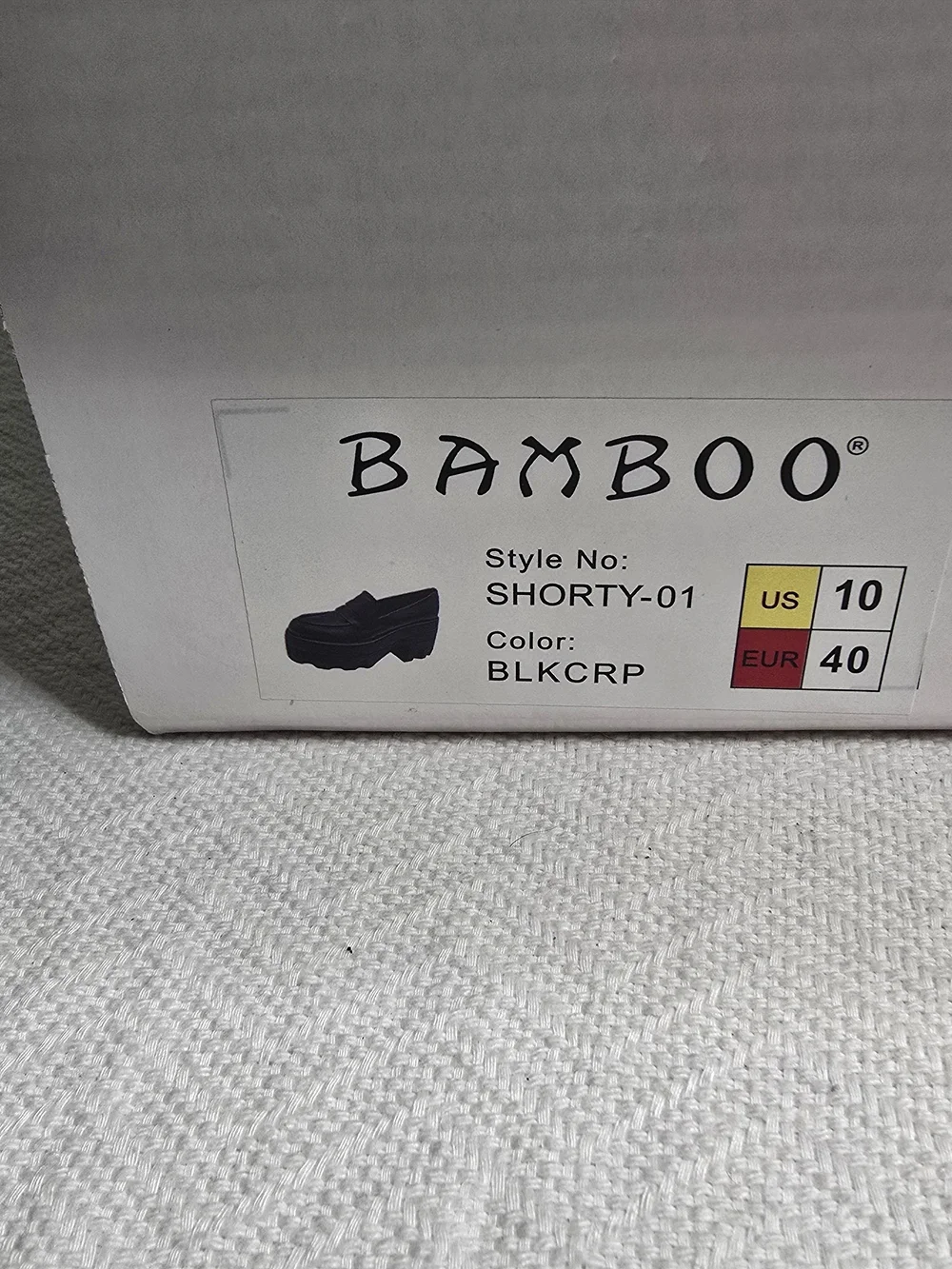 Bamboo Shorty-01 Black Chunky Platform Loafers – Women's Size 10